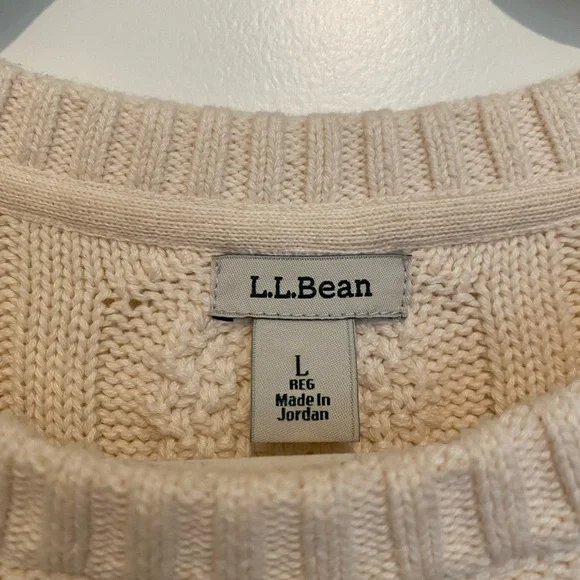 LL Bean Women’s Double L Cableknit Sweater - Picture 2 of 5